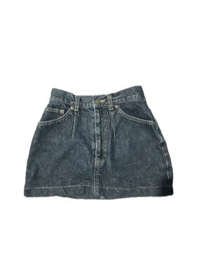 Women’s Washed Dark Blue Denim Mini Skirt